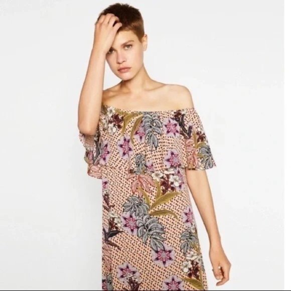 ZARA  off the shoulder women's dress large NEW!!! - Picture 1 of 6